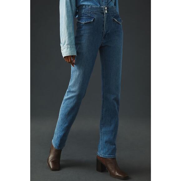 Anthropologie Maeve Bombshell Slim Straight Jeans - 32 Waist New - Picture 1 of 12